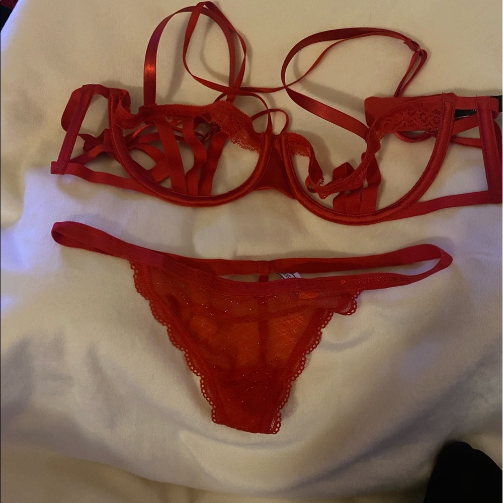 Victoria secret bra & thong red